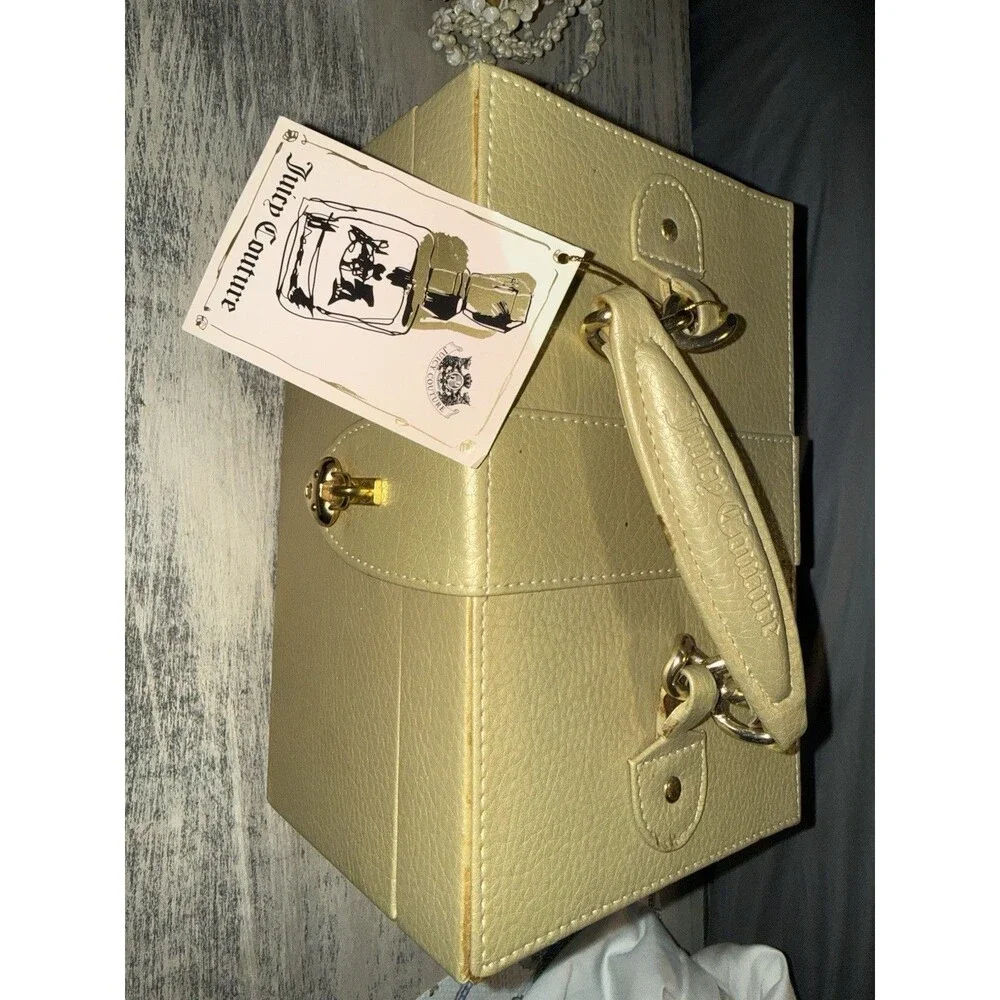 Juicy Couture Vintage Gold Deluxe Train Case Vanity Makeup Box NWT Deadstock